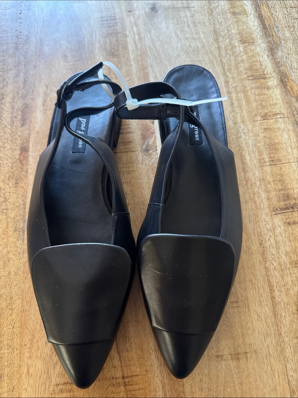 Paul Green Black Leather Slingback Loafers -UK 5 1/2 US 8 NEW